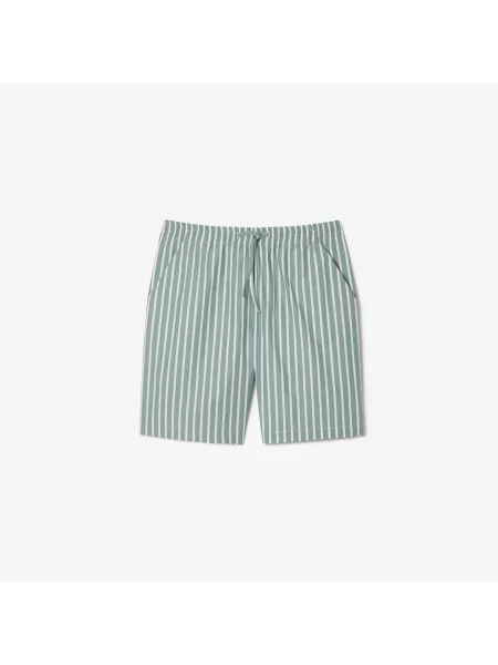 Lacoste Szorty W Paski Relaxed Fit zielone