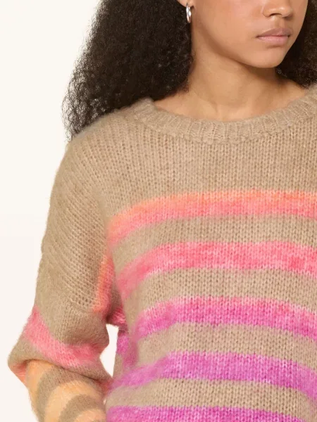 Miss Goodlife Oversized Svetr S Alpakou světle hnědá/ fialová/ růžová fialový