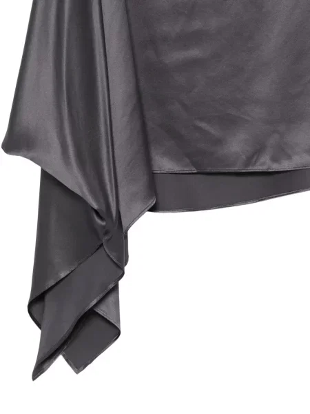 Top Dusan din satin asimetric gri
