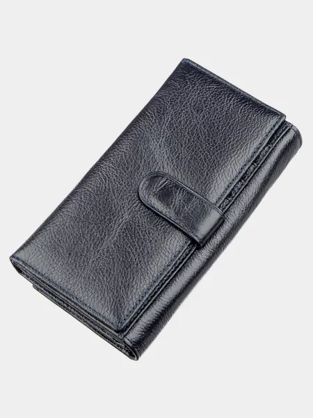 ST Leather Accessories Гаманець Сіро-синій Шкіра синій
