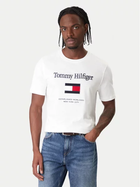 Tommy Hilfiger T-Shirt Embro Flag λευκό