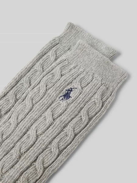 Skarpety z wyhaftowanym logo Polo Ralph Lauren szare