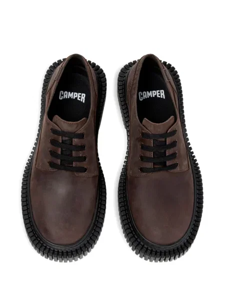 Обувки в стил дерби Camper с връзки с дантела кафяво