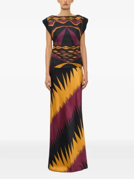 Fustă Pucci din satin cu imagine violet