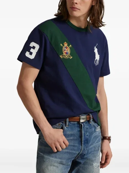 Ριγέ polo Polo Ralph Lauren με κουκούλα με αυτόγραφο λευκό
