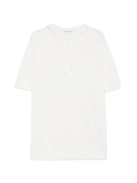 Scurt tricou Diktat cu glugă alb