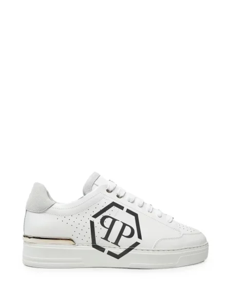 Sneakerși Philipp Plein cu imagine alb