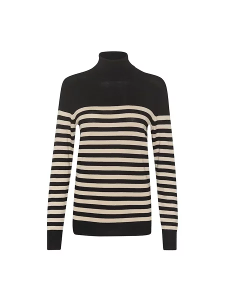 Wielobarwność golf Kaffe w paski czarny