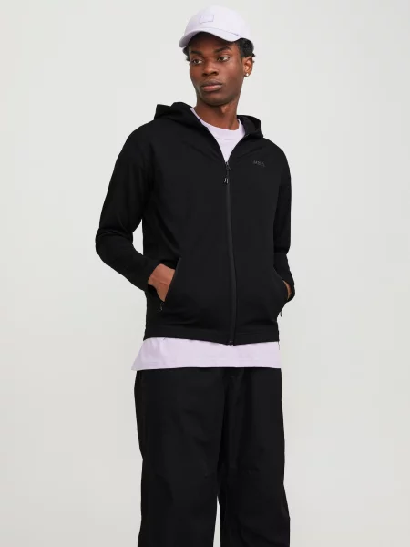 JACK & JONES Tepláková bunda antracitová čierna