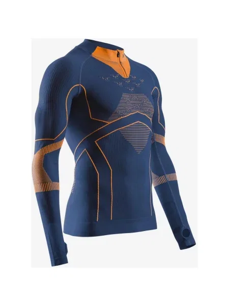 Koszulka X-Bionic Energy Accumulator Light Half Zip z długim rękawem niebiesko-pomarańczowa S niebieska