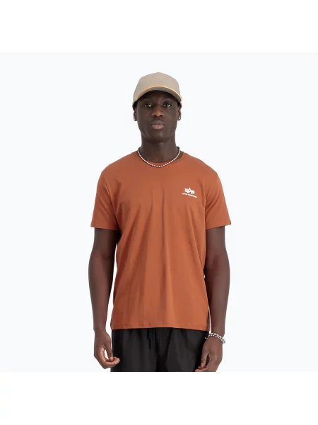 Tričko Alpha Industries Basic Small Logo hazel brown hnědé
