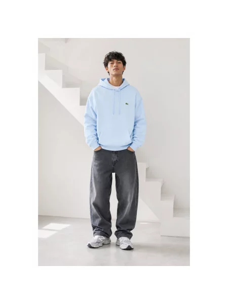 Bluza z kapturem Lacoste z kapturem niebieska
