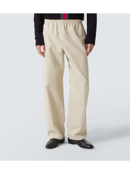 Pantaloni Gucci din canvas bej