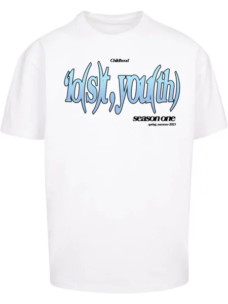 Lost Youth Tričko světlemodrá / černá bílá
