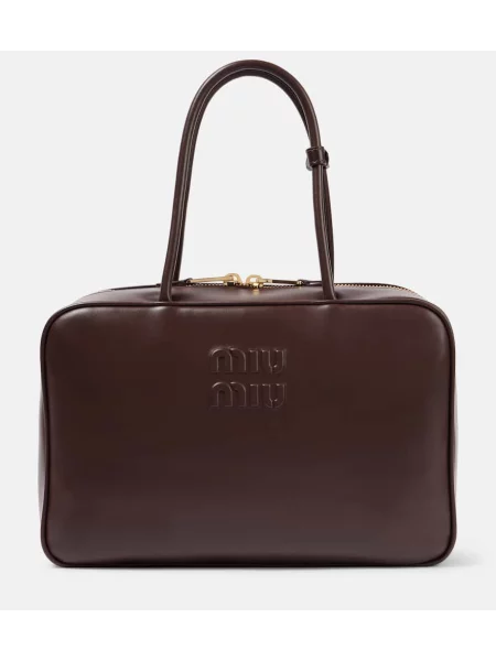 Usnjena torbica Miu Miu rjava