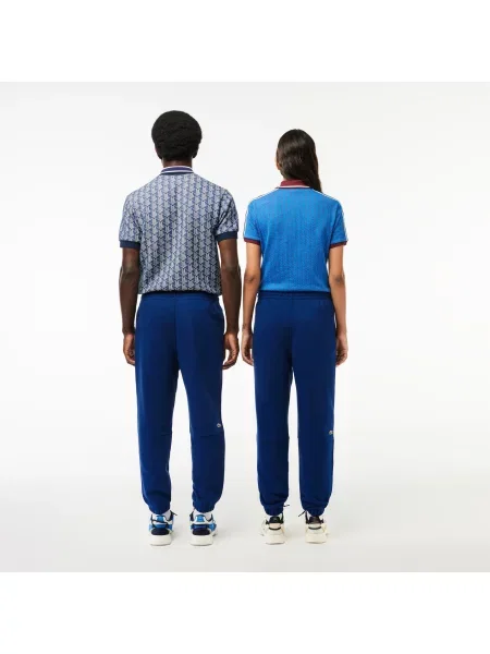 Lacoste Spodnie Dresowe Unisex Z Bawełny Organicznej Z Polaru granatowe