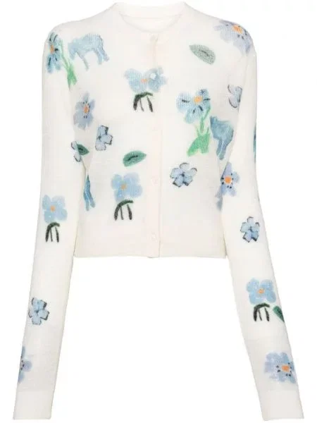 Cardigan Jnby cu model floral alb