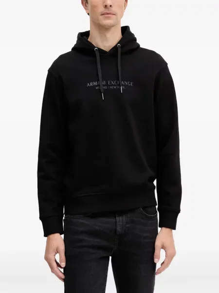 Hanorac cu glugă Armani Exchange negru