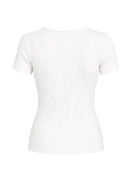 Tricou Guess tricotate cu imagine alb