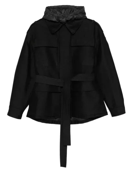 Geacă Moncler cu glugă negru