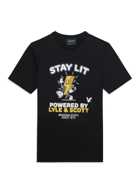 Lyle & Scott Tricou Stay Lit galben / negru alb