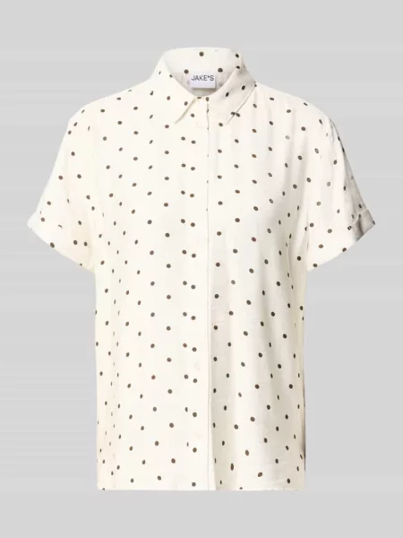 Bluzka o kroju regular fit z Mieszanka we Wzór na całej powierzchni Jake*s Casual beżowa