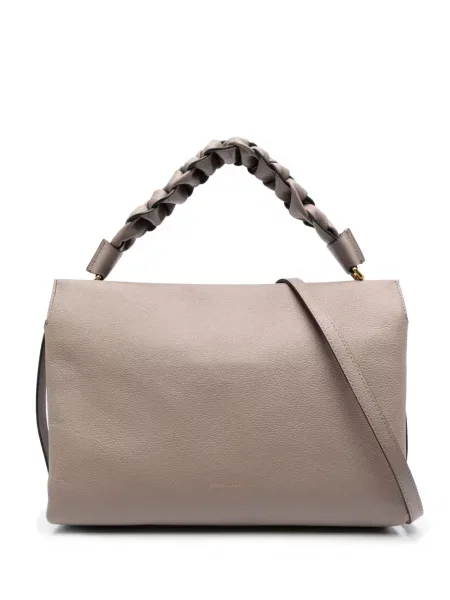 Geantă shopper Coccinelle din piele cu imagine gri