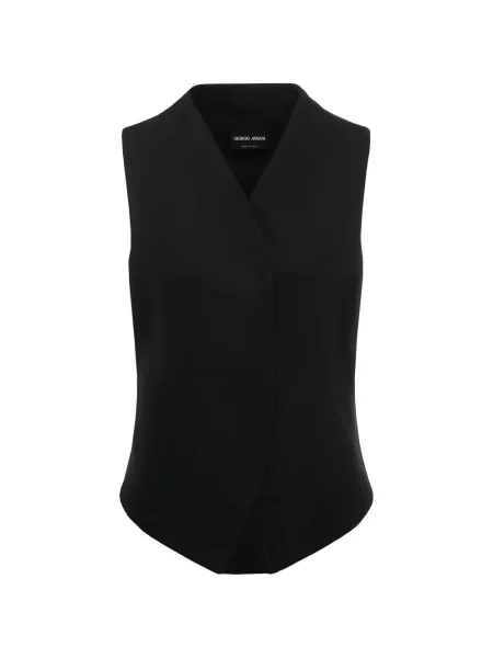 Vestă Giorgio Armani cu decolteu în V asimetrică negru