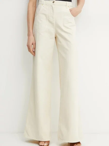 Luisa Spagnoli jeansy high waist beżowe