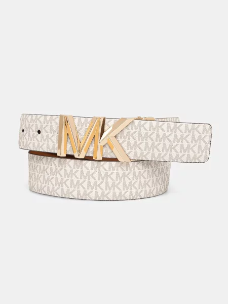 MICHAEL Michael Kors pasek skórzany dwustronny beżowy