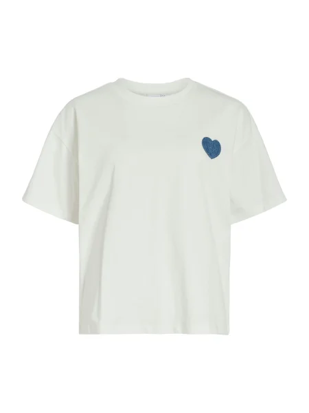 VILA Tricou VIMONIE HEART albastru alb
