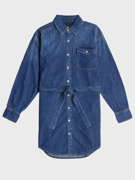 Джинсовое платье G-star Raw с поясом синее
