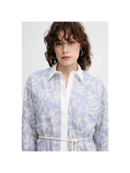 MUNTHE sukienka FILIRA maxi oversize niebieski