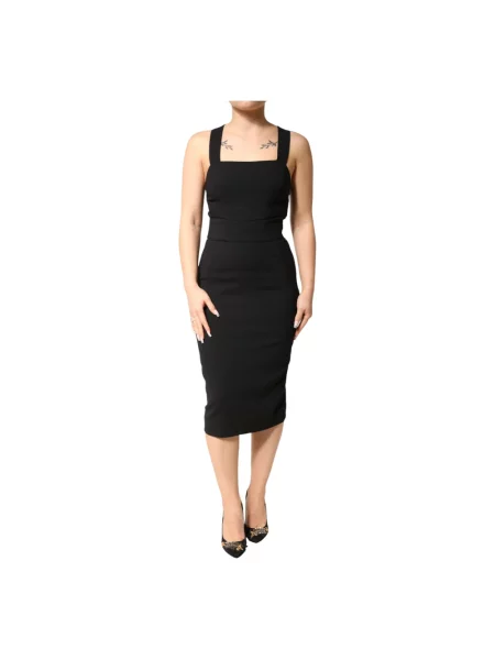 Sukienka midi Dolce And Gabbana bez rękawów czarna