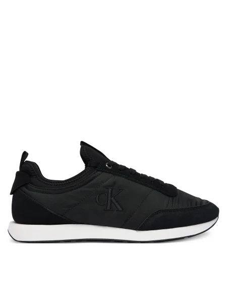 Pánske topánky Calvin Klein Retro Runner Sock Laceup Mix Mat ck black čierna
