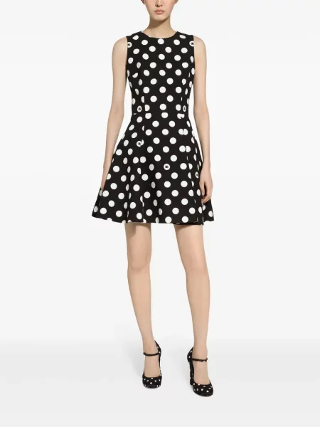 Puntíkaté šaty Dolce & Gabbana černé