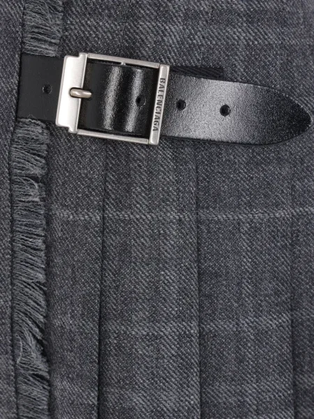 Fustă Balenciaga în carouri gri