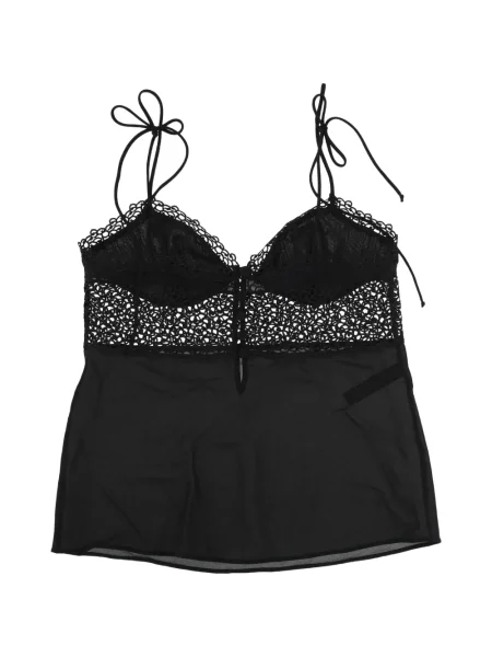 Maiou La Perla cu perle din dantelă negru