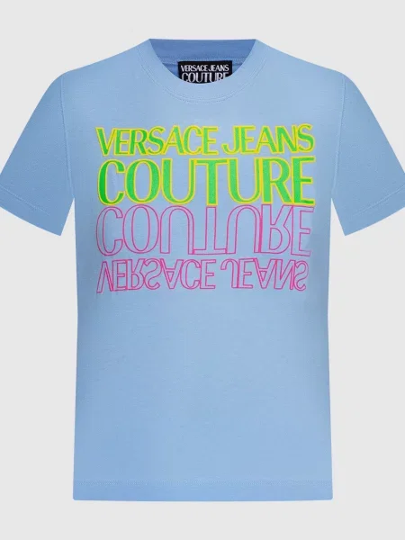 Футболка з логотипом Versace Jeans Couture блакитна
