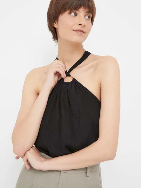 Bluza Dkny za žene glatka crna