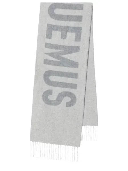 Fular Jacquemus cu franjuri gri