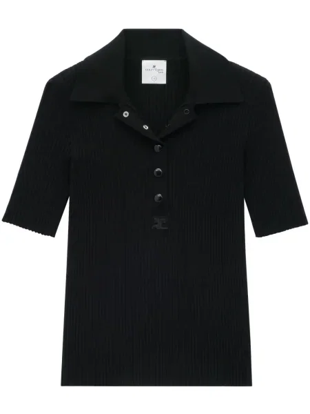 Polo Courreges tricotate negru