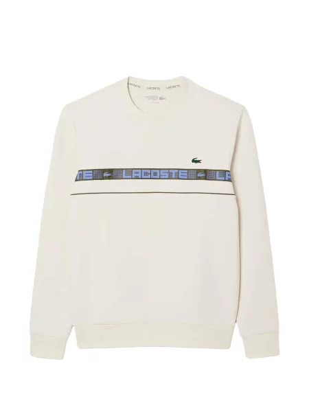 Суитчър Lacoste на райета с автограф