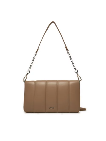 Calvin Klein Τσάντα Line Quilt Shoulder Bag καφέ