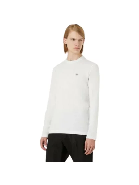 Dzianinowy sweter Emporio Armani biały