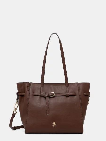 U.S. Polo Assn. torebka crossbody skórzana GUILDFORD brązowa