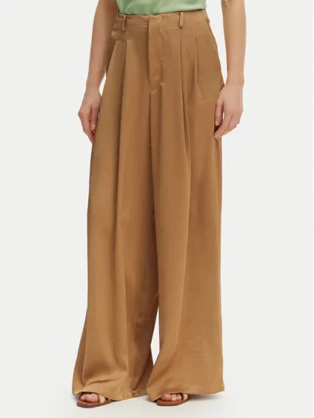Iconique Παντελόνι Palazzo Harper Ανοιχτό Wide Leg καφέ