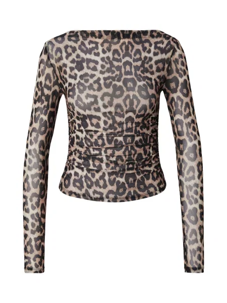 ABOUT YOU Tricou Mila ecru / maro cappuccino negru