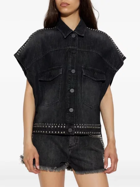 Cămașă de blugi Allsaints alb