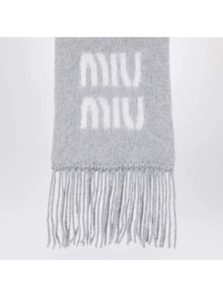 Szal Miu Miu wełniana szara